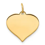 10K .013 Gauge Heart Disc Charm