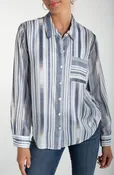 Button Front Woven Shirt w/Back Seaming (Liverpool)