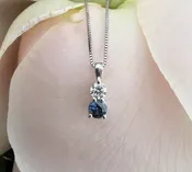 .20ct Montana Yogo Sapphire & Lab Diamond Pendant — ROGERS & CO. fine jewelry and design: Missoula, MT: Jewelry Store, Engagement Rings, Chalet Jewelers