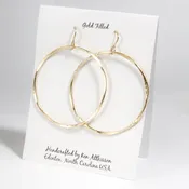 14K Gold Filled Handmade earring giant hammered circle