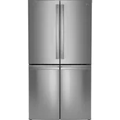 GE Profile Standard-Depth 28.4-cu ft 36-in Wide Quad-Door Refrigerator with Dual-Dispense AutoFill Pitcher and Door in Door (Fingerprint-Resistant Stainless Steel)