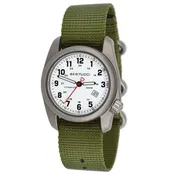 Bertucci A-2T Men's Watch - Titanium - Olive Nylon Strap - White Dial - 12121