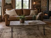 Rustic Wood Coffee Table with Metal Legs