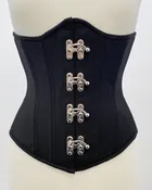Black Cashmere with Silver Swing Hooks Classic Underbust Corset
