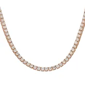 14k Rose Gold 6.62ctw Round Diamond 18" Tennis Necklace