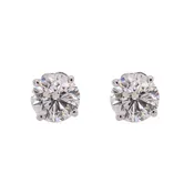 14K 14K White Gold 1.00CT Natural Diamond Stud Earrings | LeeBrant