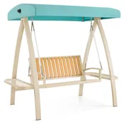 2-Seat Outdoor Patio Swing Chair with Wooden Finish, 4458