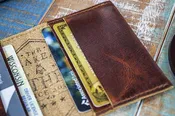 4-Slot Front Pocket Card Sleeve Wallet - The Dip (Tobacco Snakebite Leather)