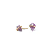10K Gold Kite Stud Earrings in Amethyst