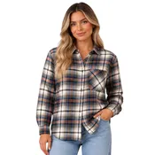 Black and Brown Plaid Button Front Shirt