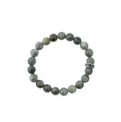 10MM BURMA LABRADORITE BEADED BRACLEET WITH LOGO RING