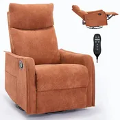 360 Swivel Rocking Recliner Chair with 8-Point Massage & Lumbar Heating