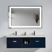 COLINE 24" x 32" Rectangular Silver Frameless LED Mirror