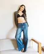 Beautify - High Rise Side Seamed Tinted Wide Leg Jeans