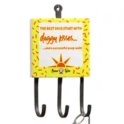 “The best days start with doggy kisses…and a successful poop walk!” hook rack