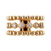 14K Yellow Gold 3 Row Ring