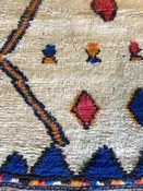 Azilal Moroccan Rug in Cobalt and Coral — Timothy Paul