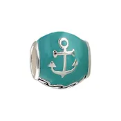 Anchor - Blue Enamel Bead — Jason & Co.