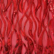 Admire Sequin Mesh – Red / Red
