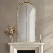 Gold Metal Arched Wall Mirror Home Decor Accents
