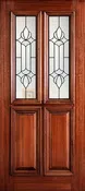 6' 8" 1/2 (Half) Twin Lite Decorative Glass Mahogany Wood Front Door - PD 3068-12TL JUNE