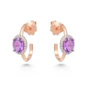 18k Pink Sapphire and Diamond Earrings