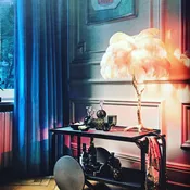 Ostrich Feather Table Lamp