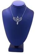 1880s Antique 14K White Gold 1.19ctw Rose Cut Diamond Lavalier 17.00" Necklace