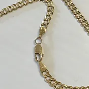 14k Italy Solid Etched Curb Link Chain 19" ~ 15.1 Grams ~ 4.4mm