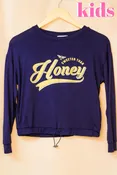 Girl's Long Sleeve Crew Neck Top w/ Sweeter Than Honey Print