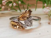 14K & 18K gold ring. Diamonds ring 0.21 carats SI1/H set in platinum. Designed at Stark Jewelers — Stark Jewelers