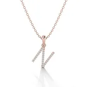 14K Yellow Gold Initial Letter N Pendant by Jolie Designs