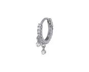 1/4 White Gold Diamond Dangle Eternity SINGLE Hoop