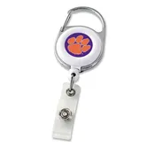 CLEMSON RETRACTABLE DELUXE BADGE REEL. SOLD IN SETS OF 3 ONLY.