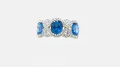 Blue Sapphire and Diamond Ring