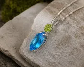 Sterling Blue Topaz &amp; Peridot Pendant