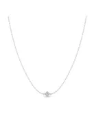 0.20 ctw Diamond Station Clover Necklace - 14k White Gold