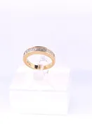14KT YG Natural diamond baguette band