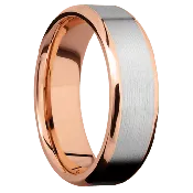14K Rose Gold with Polish , Polish Finish and 14K White Gold Inlay