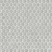 360° 3/4" Penny Round Glazed Porcelain Mosaic 12X12 Dove Grey Gloss