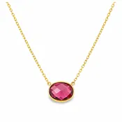 Bezel Set Rhodolite Garnet Necklace | Brilliant Fine + Custom Jewelry