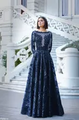 Feriani 18395 Two-Toned Long-Sleeved Gown
