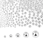 100pcs Sterling Silver Plated Solid Beads pvd Ion Plated Tarnish Resistant 3mm 4mm 5mm 6mm 8mm Gold Beads Brass Spacer Seamless Beads 925