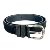 Ago Men’s Black Suede Italian Leather Belt