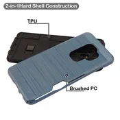 Airium Brushed Hybrid Protector Cover(with Card Wallet) for Samsung Galaxy S9 Plus - Ink Blue / Black