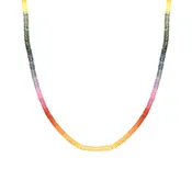 16.5 Inch Rainbow Sapphire Beaded Necklace