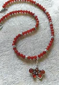 Claireworks / ART STUDIO — Aglow !   Necklace made in sterling silver and carnelian