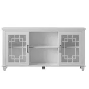 54"TV CONSOLEW/GLASS DOORS-WHITE