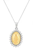14K Gold Natural Diamond Miraculous or Our Lady of Guadalupe Medal Necklace – 0.68 CTW