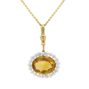 1870 Collection 14K Yellow Gold Citrine & Seed Pearl Pendant